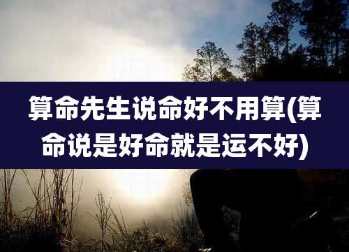 算命先生说命好不用算(算命说是好命就是运不好)