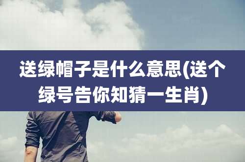 送绿帽子是什么意思(送个绿号告你知猜一生肖)