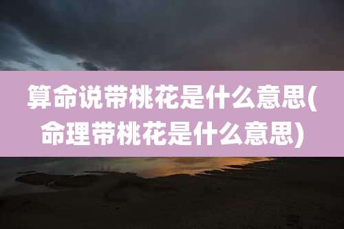 算命说带桃花是什么意思(命理带桃花是什么意思)