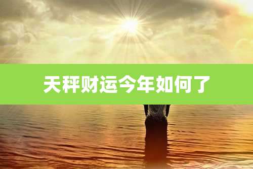 天秤财运今年如何了