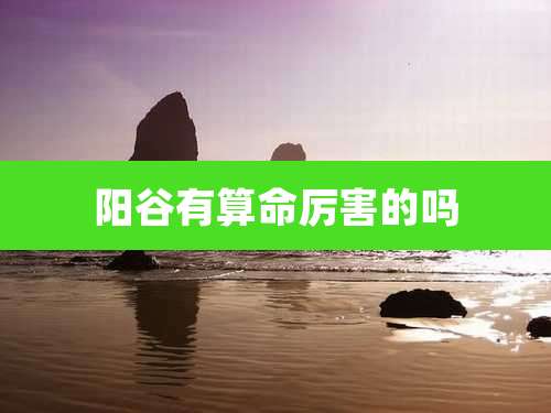 阳谷有算命厉害的吗