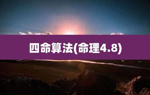 四命算法(命理4.8)