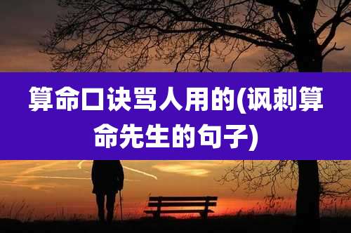 算命口诀骂人用的(讽刺算命先生的句子)