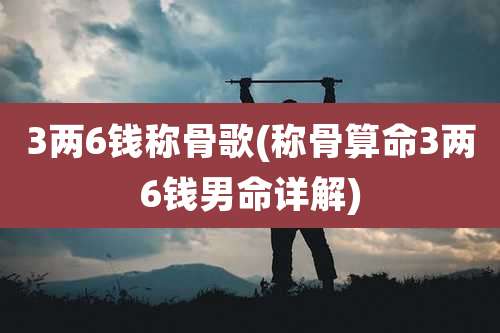 3两6钱称骨歌(称骨算命3两6钱男命详解)