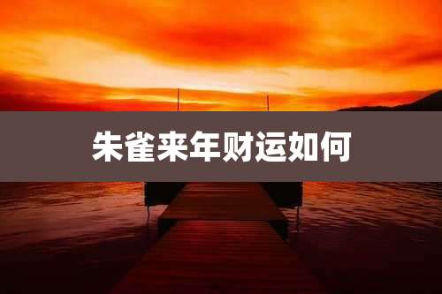 朱雀来年财运如何
