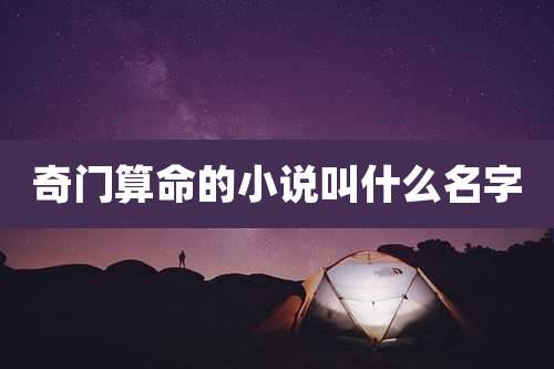 奇门算命的小说叫什么名字