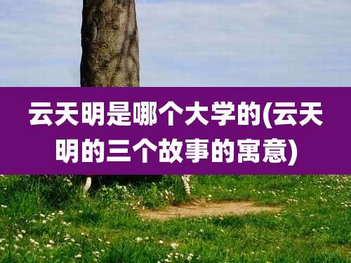 云天明是哪个大学的(云天明的三个故事的寓意)