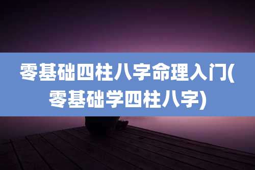 零基础四柱八字命理入门(零基础学四柱八字)