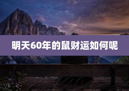 明天60年的鼠财运如何呢