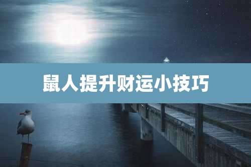 鼠人提升财运小技巧