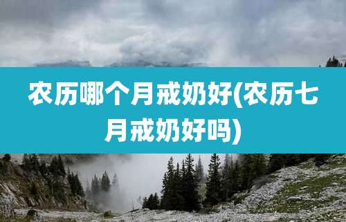 农历哪个月戒奶好(农历七月戒奶好吗)