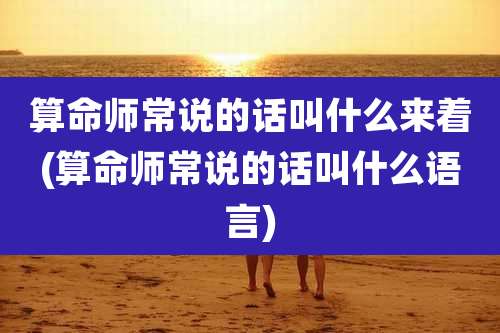 算命师常说的话叫什么来着(算命师常说的话叫什么语言)