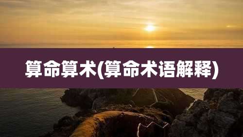 算命算术(算命术语解释)