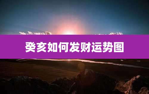 癸亥如何发财运势图