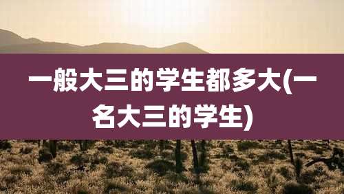 一般大三的学生都多大(一名大三的学生)