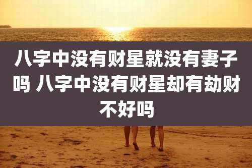 八字中没有财星就没有妻子吗 八字中没有财星却有劫财不好吗