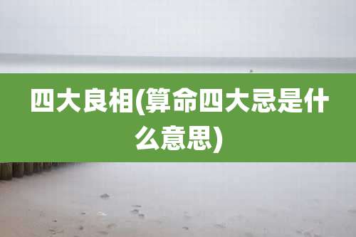 四大良相(算命四大忌是什么意思)