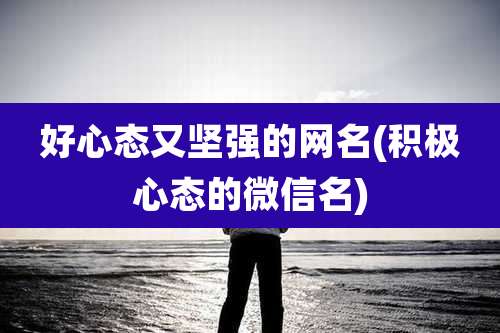 好心态又坚强的网名(积极心态的微信名)