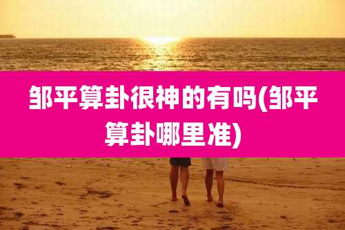 邹平算卦很神的有吗(邹平算卦哪里准)