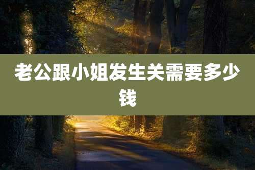 老公跟小姐发生关需要多少钱