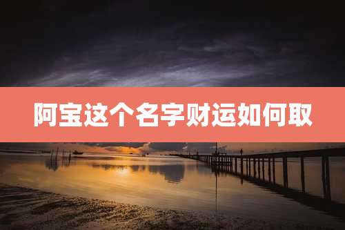 阿宝这个名字财运如何取