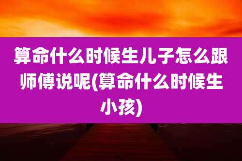 算命什么时候生儿子怎么跟师傅说呢(算命什么时候生小孩)
