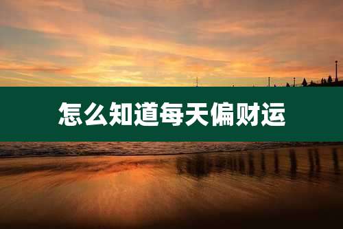 怎么知道每天偏财运