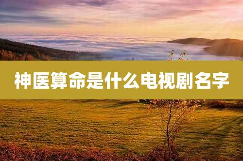 神医算命是什么电视剧名字