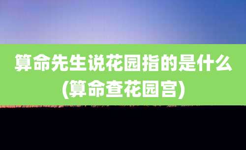 算命先生说花园指的是什么(算命查花园宫)