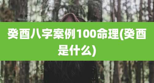 癸酉八字案例100命理(癸酉是什么)