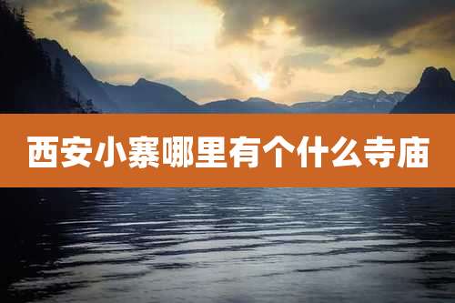 西安小寨哪里有个什么寺庙
