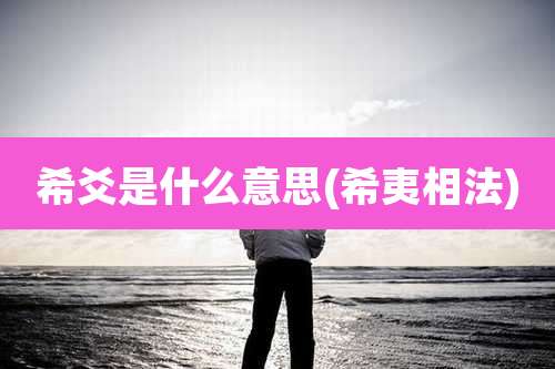 希爻是什么意思(希夷相法)