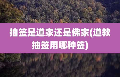 抽签是道家还是佛家(道教抽签用哪种签)