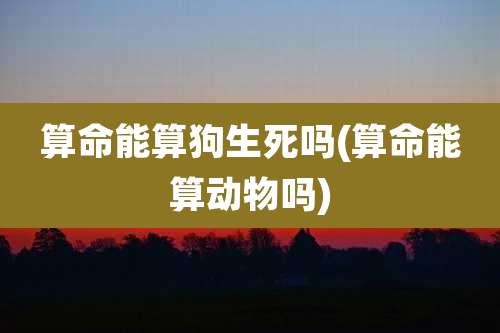 算命能算狗生死吗(算命能算动物吗)