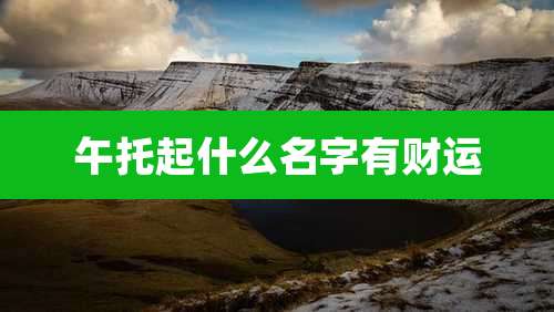 午托起什么名字有财运