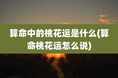 算命中的桃花运是什么(算命桃花运怎么说)