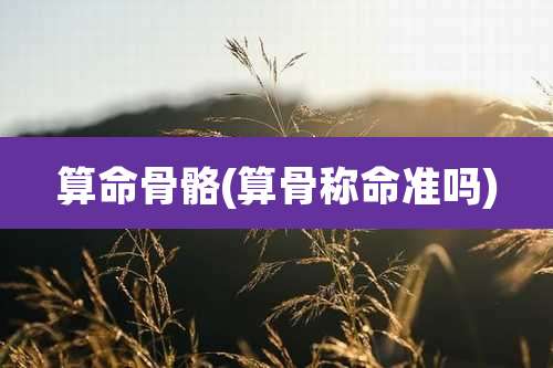 算命骨骼(算骨称命准吗)