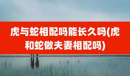 虎与蛇相配吗能长久吗(虎和蛇做夫妻相配吗)