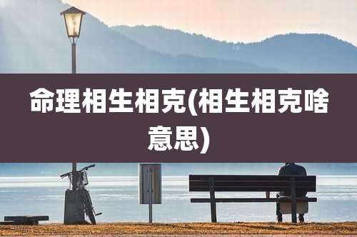 命理相生相克(相生相克啥意思)