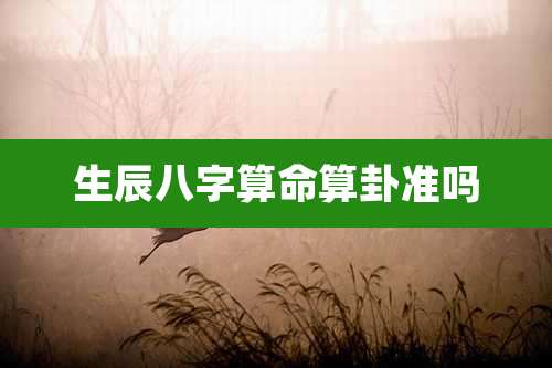 生辰八字算命算卦准吗