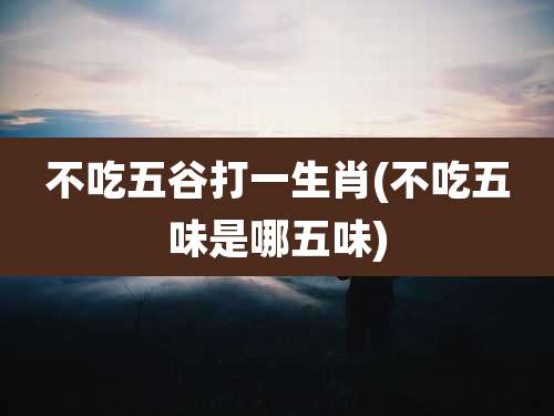 不吃五谷打一生肖(不吃五味是哪五味)