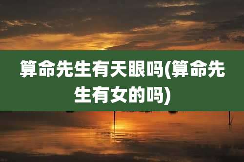 算命先生有天眼吗(算命先生有女的吗)