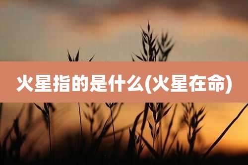 火星指的是什么(火星在命)