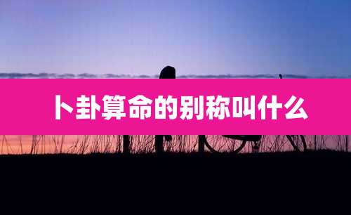 卜卦算命的别称叫什么