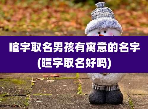 暄字取名男孩有寓意的名字(暄字取名好吗)