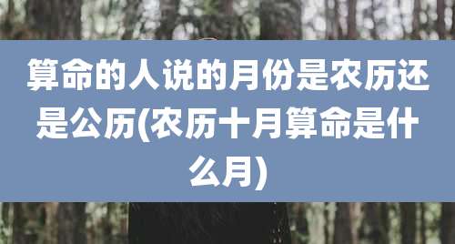 算命的人说的月份是农历还是公历(农历十月算命是什么月)