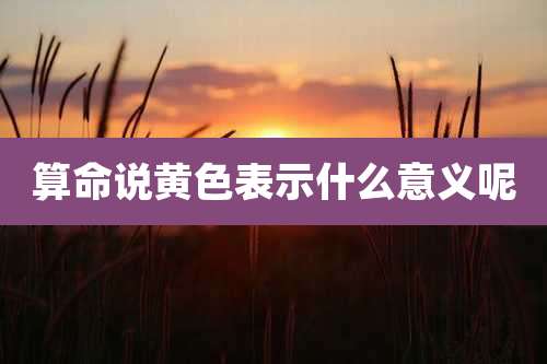 算命说黄色表示什么意义呢