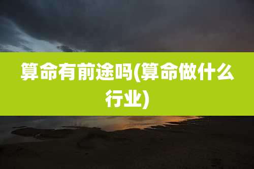 算命有前途吗(算命做什么行业)