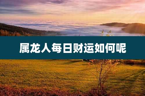 属龙人每日财运如何呢