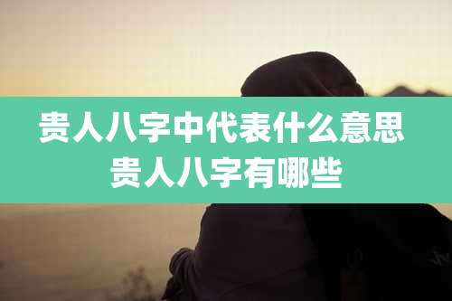 贵人八字中代表什么意思 贵人八字有哪些